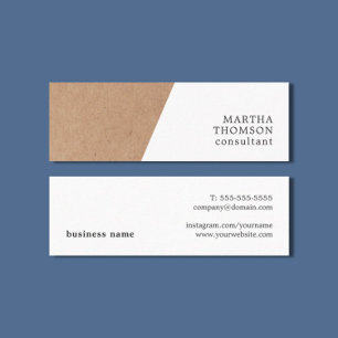 Minitarjeta De Visita Moderno y elegante consultor impreso Kraft White
