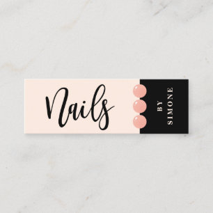 Minitarjeta De Visita Moderno y elegante esmalte de uñas cae uñas rosas