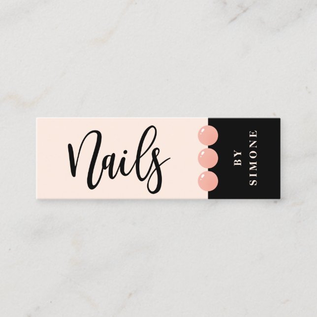 Minitarjeta De Visita Moderno y elegante esmalte de uñas cae uñas rosas (Anverso)