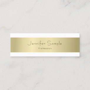 Minitarjeta De Visita Moderno y elegante estilo oro simple profesional