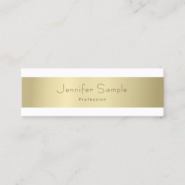 Minitarjeta De Visita Moderno y elegante estilo oro simple profesional (Anverso)