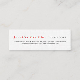 Minitarjeta De Visita Moderno y elegante mini blanco Minimalista