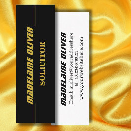 Minitarjeta De Visita Moderno y elegante Sleek Solicitor profesional neg