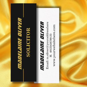 Minitarjeta De Visita Moderno y elegante Sleek Solicitor profesional neg