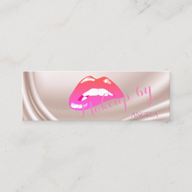Minitarjeta De Visita Moderno y profesional estilismo saten-lips (Anverso)