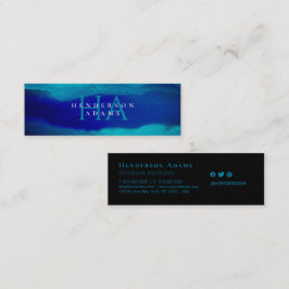 Minitarjeta De Visita Monograma de avalancha de color azul marino