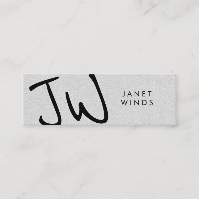 Minitarjeta De Visita Monograma de tipo grande manuscrito (Anverso)