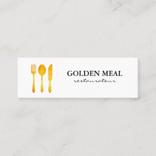 Minitarjeta De Visita Monograma de utensilios de cocina Gold Luxe