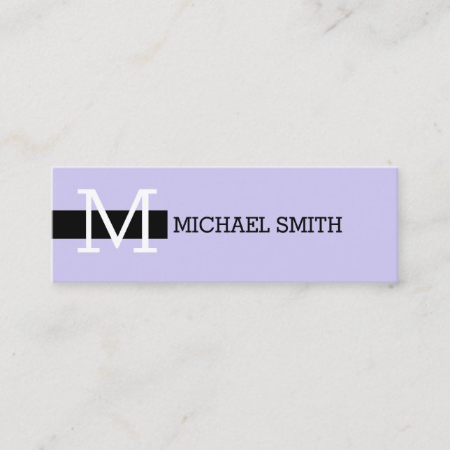 Minitarjeta De Visita Monograma elegante moderno jabón y negro (Anverso)