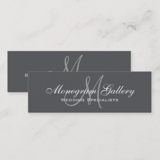 Minitarjeta De Visita Monograma gris Personalizable simple