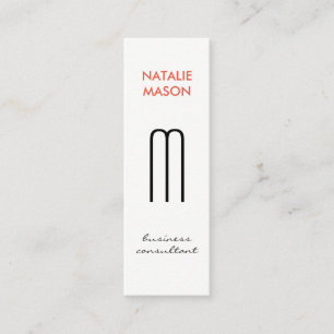 Minitarjeta De Visita Monograma Moderno Sleek y Delgado 2