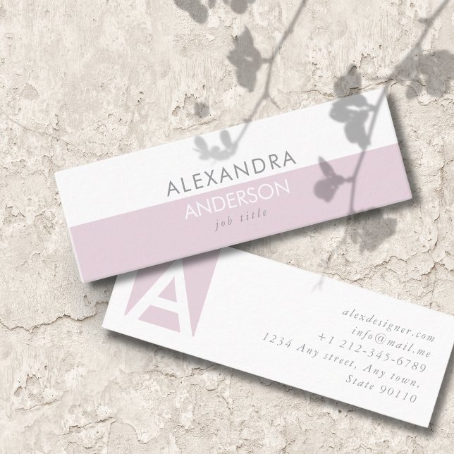 Minitarjeta De Visita Monograma profesional de moda Mínimo (Chic Professional Monogram Minimal Mini Business Card)