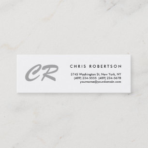 Minitarjeta De Visita Monograma único de la escritura del cepillo