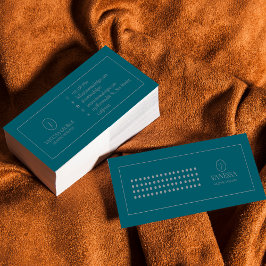 Minitarjeta De Visita Monograma verde personalizado Mini moderno