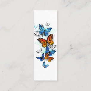 Minitarjeta De Visita Morfo y monarca de las mariposas voladoras