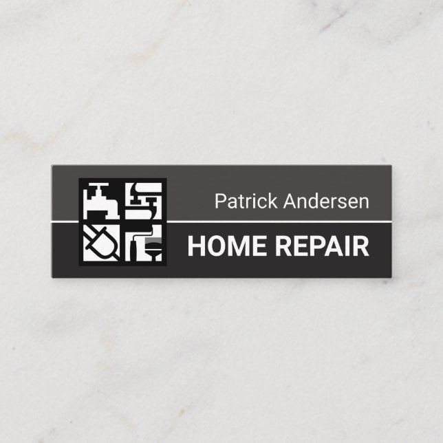 Minitarjeta De Visita Motif. de herramientas de construcción profesional (Anverso)