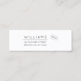 Minitarjeta De Visita Moviéndose. Nueva dirección. Tipografía mínima 01a