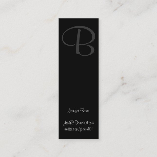 Minitarjeta De Visita Murray Hill blanco y negro (Anverso)