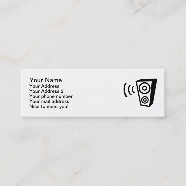 Minitarjeta De Visita Música del golpe del altavoz (Anverso)