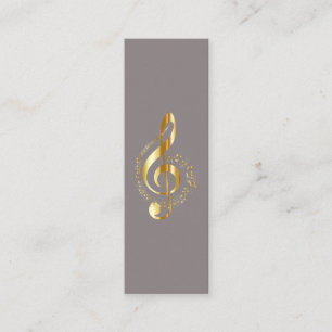 Minitarjeta De Visita Música Treble Clef Chrome Mini personalizado