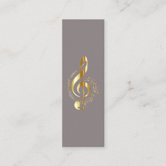 Minitarjeta De Visita Música Treble Clef Chrome Mini personalizado (Anverso)