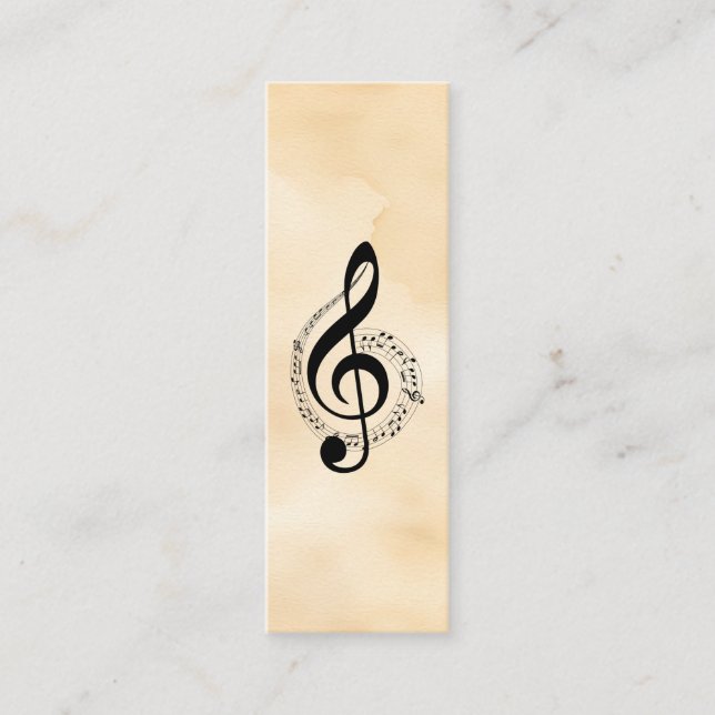 Minitarjeta De Visita Música Treble Clef Chrome Mini personalizado (Anverso)