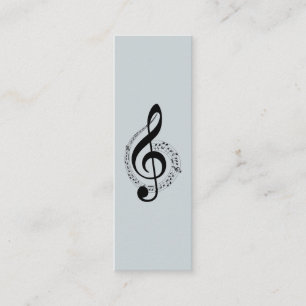 Minitarjeta De Visita Música Treble Clef Chrome Mini personalizado