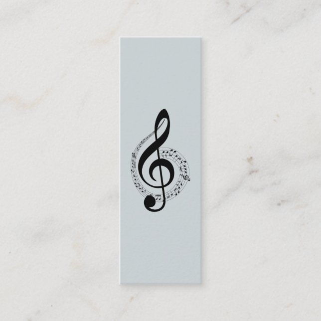 Minitarjeta De Visita Música Treble Clef Chrome Mini personalizado (Anverso)