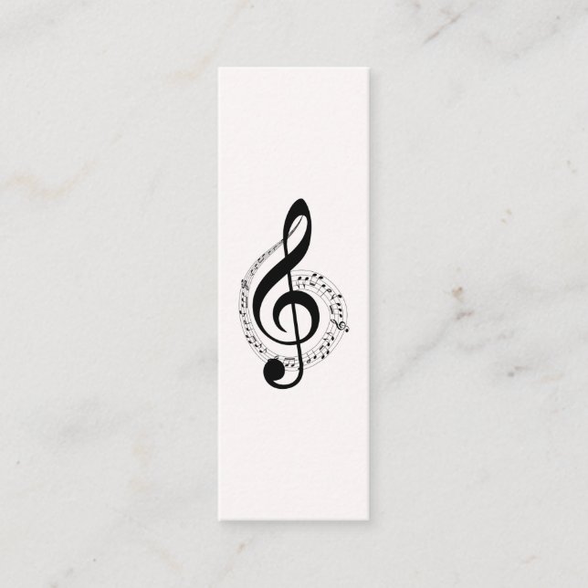 Minitarjeta De Visita Música Treble Clef Chrome Mini personalizado (Anverso)