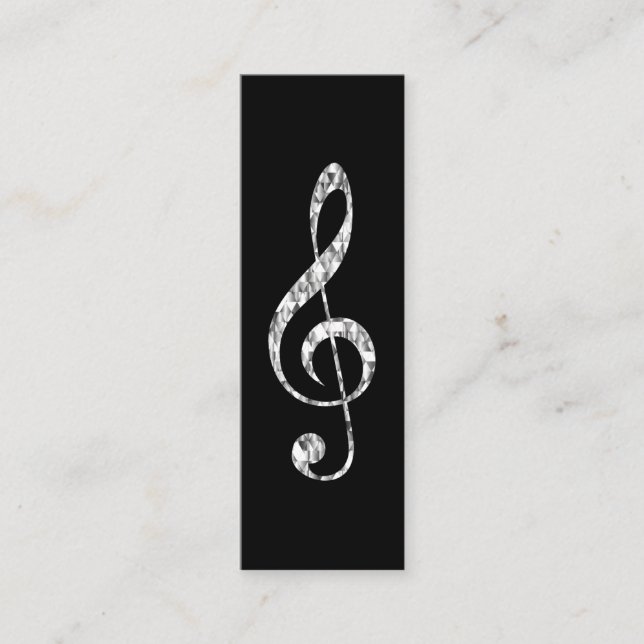 Minitarjeta De Visita Música Treble Clef Chrome Mini personalizado (Anverso)