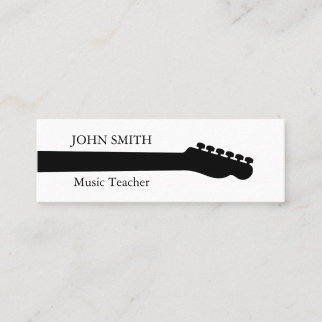 Minitarjeta De Visita Música Treble Clef Chrome Mini personalizado (Anverso)