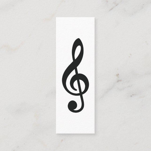Minitarjeta De Visita Música Treble Clef Chrome Mini personalizado (Anverso)