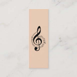 Minitarjeta De Visita Música Treble Clef Chrome Mini personalizado