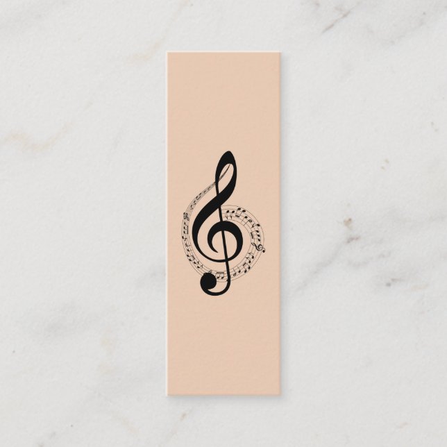 Minitarjeta De Visita Música Treble Clef Chrome Mini personalizado (Anverso)
