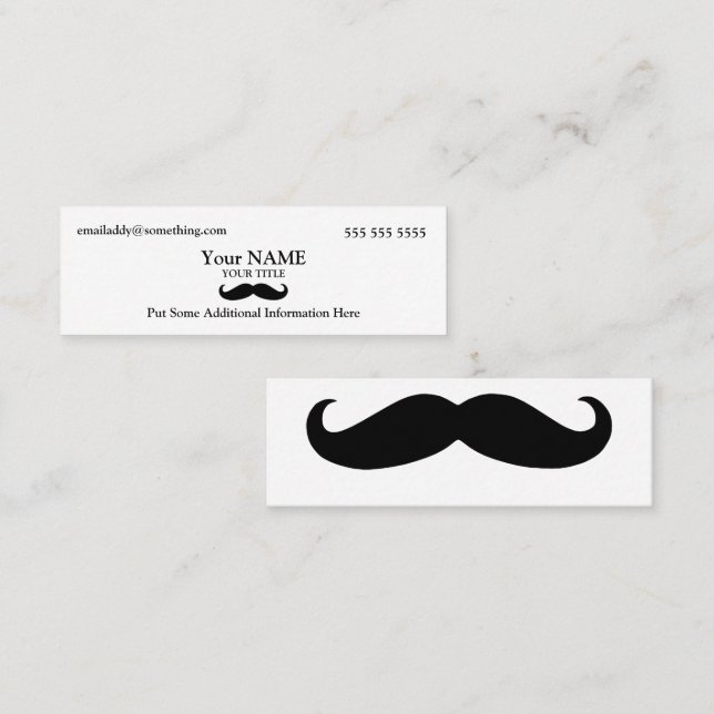 Minitarjeta De Visita Mustache Ejecutivo (Anverso / Reverso)