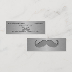 Minitarjeta De Visita Mustache moderno Impresión metálica