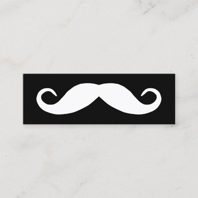 Minitarjeta De Visita Mustache negro y blanco (Anverso)