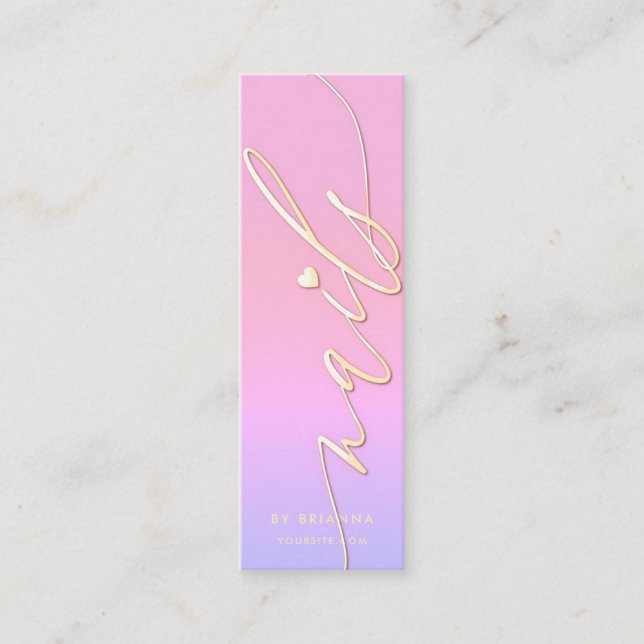 Minitarjeta De Visita Nail Art Beauty Salon Manicure Specialist (Anverso)