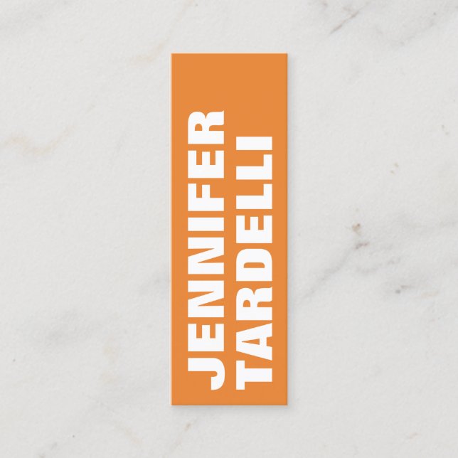 Minitarjeta De Visita Naranja Negrita Minimalista Moderno Profesional El (Anverso)