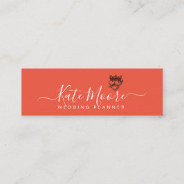 Minitarjeta De Visita Naranja Rojo de Corazones de la Corona de Planner 