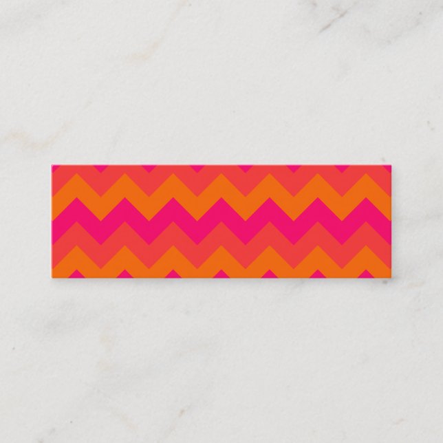 Minitarjeta De Visita Naranja y Zigzag Rosa (Anverso)