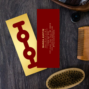 Minitarjeta De Visita Navaja de peluquero hoja de afeitar falso oro y bu