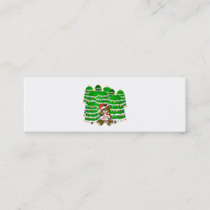 Minitarjeta De Visita Navidades con Rótulo JOY y árboles de Navidad