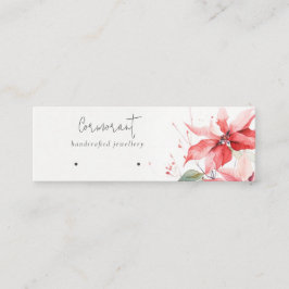 Minitarjeta De Visita Navidades de Poinsettia Florals Hoops Stud Holder