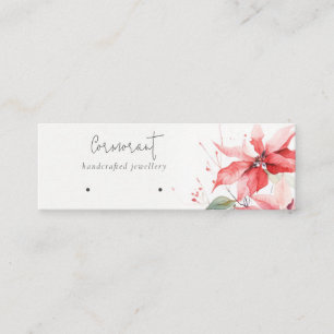 Minitarjeta De Visita Navidades de Poinsettia Florals Hoops Stud Holder