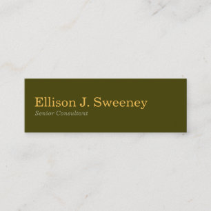 Minitarjeta De Visita Negrita profesional gris diseño del pequeño musgo