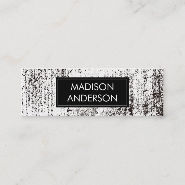 Minitarjeta De Visita Negro Grunge (Anverso)