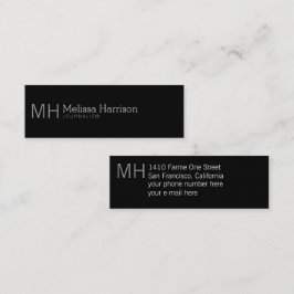 Minitarjeta De Visita negro profesional moderno y elegante