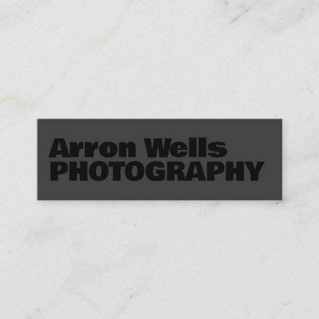 Minitarjeta De Visita Negro sobre negro moderno negrita tipografía negri (Anverso)