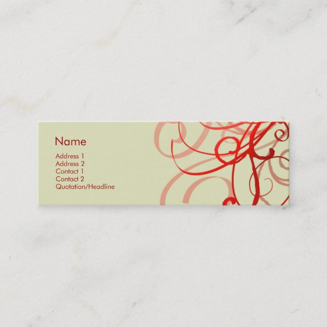 Minitarjeta De Visita No. 0025 de los remolinos (Anverso)